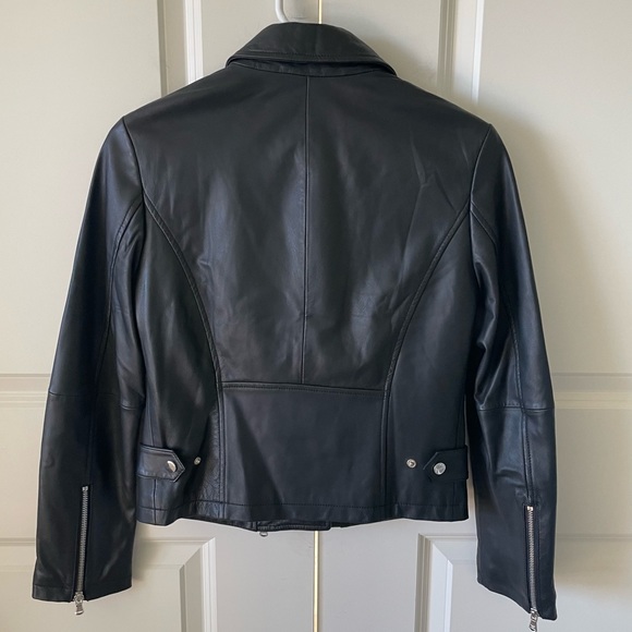 Emporio Armani Black Lambskin Nappa Leather Moto Biker Jacket - Picture 15 of 15